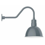 Deep Bowl Gooseneck Outdoor Wall Light - Slate Gray