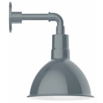 Deep Bowl Drop Arm Outdoor Wall Light - Slate Gray