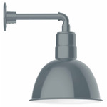 Deep Bowl Drop Arm Outdoor Wall Light - Slate Gray