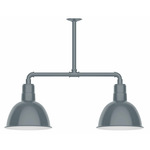 Deep Bowl 2-Light Linear Outdoor Pendant - Slate Gray