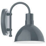 Deep Bowl Hook Arm Outdoor Wall Light - Slate Gray