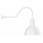 Deep Bowl Gooseneck Outdoor Wall Light - White Gloss