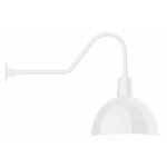 Deep Bowl Gooseneck Outdoor Wall Light - White Gloss