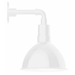 Deep Bowl Drop Arm Outdoor Wall Light - White Gloss