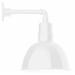 Deep Bowl Drop Arm Outdoor Wall Light - White Gloss