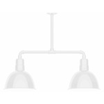 Deep Bowl 2-Light Linear Outdoor Pendant - White Gloss