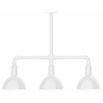 Deep Bowl 3LT Linear Outdoor Pendant - White Gloss