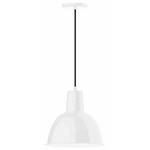 Deep Bowl Cord Pendant - White Gloss