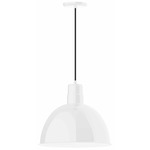 Deep Bowl Cord Pendant - White Gloss