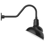 Emblem Outdoor Gooseneck Wall Light - Black / White