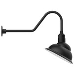 Emblem Outdoor Gooseneck Wall Light - Black / White