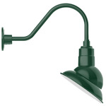 Emblem Outdoor Gooseneck Wall Light - Forest Green / White