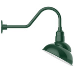 Emblem Outdoor Gooseneck Wall Light - Forest Green / White