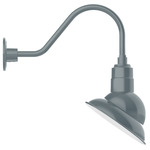 Emblem Outdoor Gooseneck Wall Light - Slate Gray / White