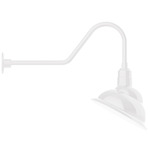 Emblem Outdoor Gooseneck Wall Light - White / White