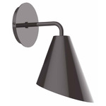 J-Series Angled Cone Curved Arm Wall Light - Architectural Bronze