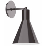 J-Series Funnel Straight Arm Wall Light - Architectural Bronze