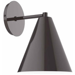 J-Series Cone Straight Arm Wall Light - Architectural Bronze