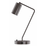 J-Series Cylinder Table Lamp with USB Port - Architectural Bronze