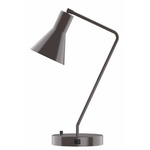 J-Series Funnel Table Lamp with USB Port - Architectural Bronze