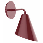 J-Series Angled Cone Curved Arm Wall Light - Barn Red