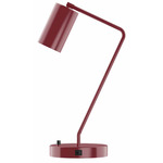 J-Series Cylinder Table Lamp with USB Port - Barn Red