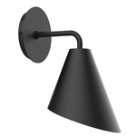 J-Series Jasmine Curved Arm Wall Sconce - Black