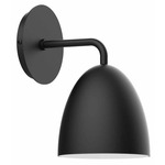 J-Series Dome Curved Arm Wall Light - Black