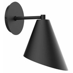 J-Series Angled Cone Straight Arm Wall Light - Black