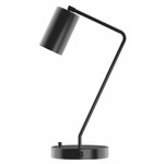 J-Series Cylinder Table Lamp with USB Port - Black