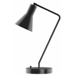 J-Series Funnel Table Lamp with USB Port - Black