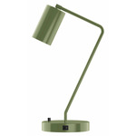 J-Series Cylinder Table Lamp with USB Port - Fern Green