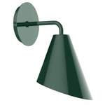 J-Series Angled Cone Curved Arm Wall Light - Fern Green