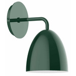 J-Series Dome Curved Arm Wall Light - Forest Green