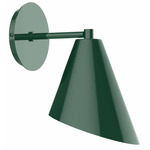 J-Series Angled Cone Straight Arm Wall Light - Forest Green