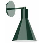 J-Series Funnel Straight Arm Wall Light - Forest Green