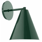 J-Series Cone Straight Arm Wall Light - Forest Green