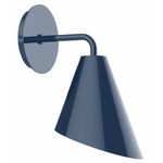 J-Series Angled Cone Curved Arm Wall Light - Navy