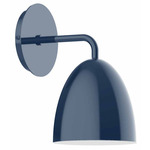 J-Series Dome Curved Arm Wall Light - Galvanized