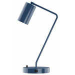 J-Series Cylinder Table Lamp with USB Port - Navy