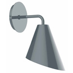 J-Series Angled Cone Curved Arm Wall Light - Slate Gray