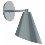 J-Series Angled Cone Straight Arm Wall Light - Slate Gray
