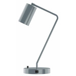 J-Series Cylinder Table Lamp with USB Port - Slate Gray