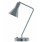 J-Series Funnel Table Lamp with USB Port - Slate Gray
