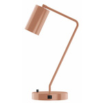 J-Series Cylinder Table Lamp with USB Port - Terracotta