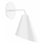 J-Series Angled Cone Curved Arm Wall Light - White Gloss