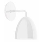 J-Series Dome Curved Arm Wall Light - White Gloss