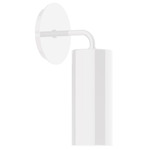 J-Series Cylinder Curved Arm Wall Light - White Gloss