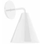 J-Series Jynx Curved Arm Wall Sconce - White Gloss