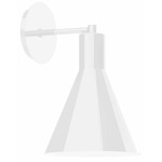 J-Series Funnel Straight Arm Wall Light - White Gloss